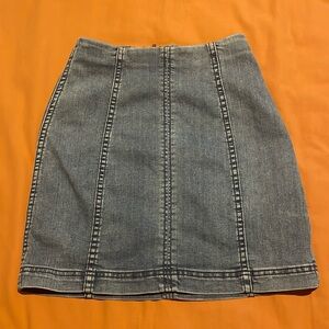 Free people denim mini skirt